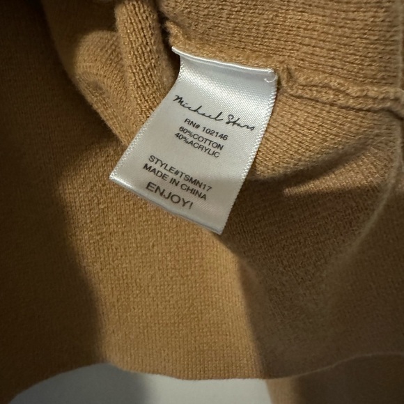 Michael Stars Milano Button Up V-Neck Dolman Cardigan Sweater Tan Size XS - Picture 2 of 3